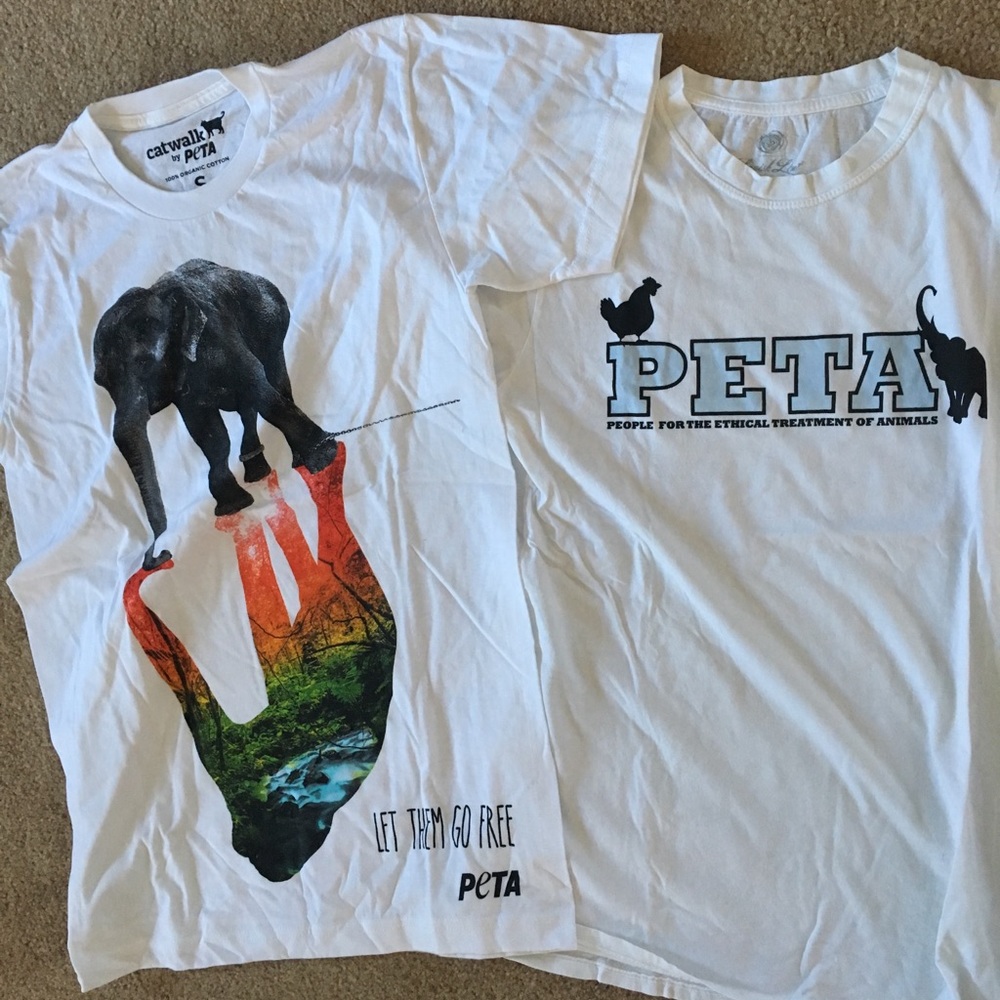 2 new PETA T-shirt’s women’s size small